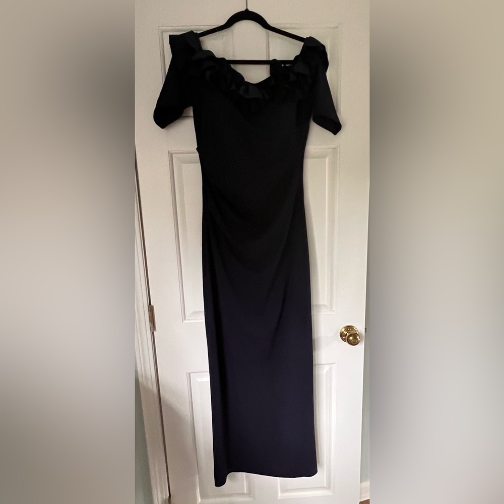 Xscape Strapless Navy Dress- Size 14 - Picture 6 of 13